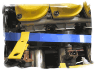 Anodised blue aluminium fuel rail on PPP-106 engine build, with Yamaha R6 ITBs